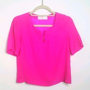Amanda Uprichard Neon pink crop top